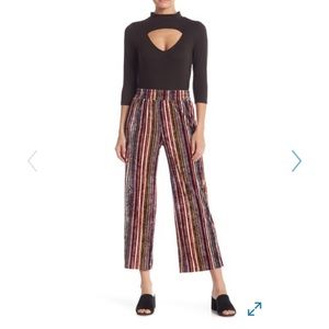 Hiatus striped velvet cropped pants Gorgeous